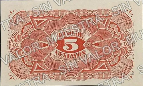 5 centavos, Stallforth, Alcazar (M719), reverso