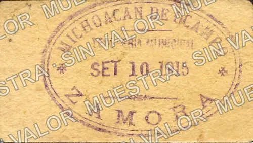 5 centavos, Tesorería del Municipio small '5' (M2943), M2943b 5c Tesorería del Municipio large '5', reverso