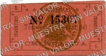 5 centavos, Tesorería General del Estado, series B (M941), anverso (M941f 5c Tesorería General del Estado, series B)