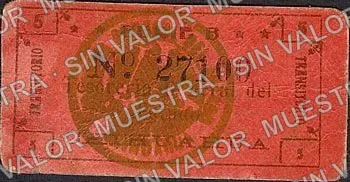 5 centavos, Tesorería General del Estado, series B (M941), anverso (M941g 5c Tesorería General del Estado, series B)