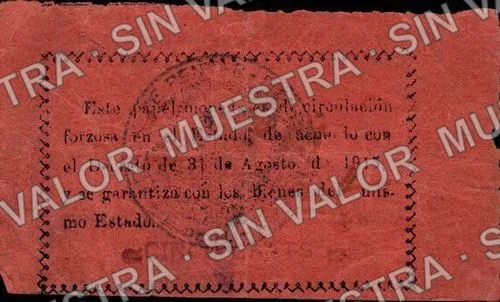 5 centavos, Zimapán (M2076), M2076 5c Zimapán, reverso