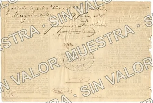 5 pesos, Aduana Marítima de Campeche (M5), reverso