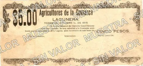 5 pesos, Agricultores de la Laguna (M1170), anverso