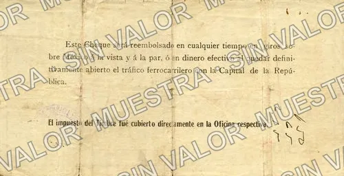 5 pesos, Banco de Coahuila (M1032), M1032 $5 Banco de Coahuila, reverso