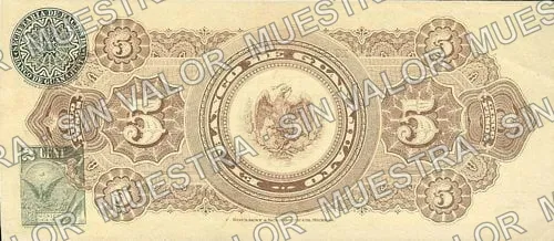 5 pesos, Banco de Guanajuato (M358), reverso