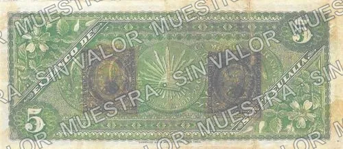 5 pesos, Banco de Santa Eulalia (M164), anverso