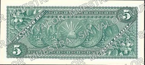 5 pesos, Banco de Santa Eulalia (M164), reverso