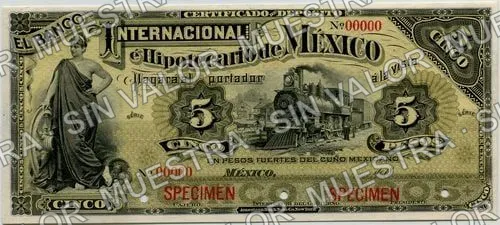 5 pesos, Banco Internacional é Hipotecario de México (M225), anverso