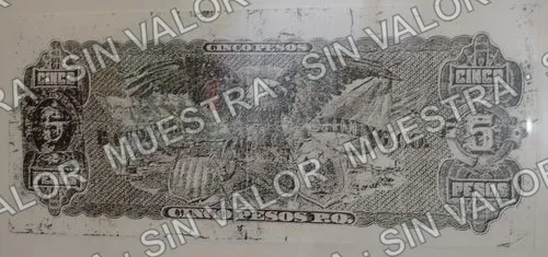 5 pesos, Batopilas Mining Company (M622), reverso