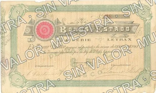 5 pesos, Bono del Estado (M761), anverso