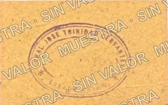 5 pesos, Brigada "Cervantes" (M4190), M4190 $5 Brigada "Cervantes", reverso