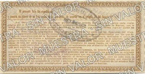 5 pesos, Carreteras del Estado de Zacatecas (M4509), M4509a $5 Carreteras del Estado de Zacatecas, reverso