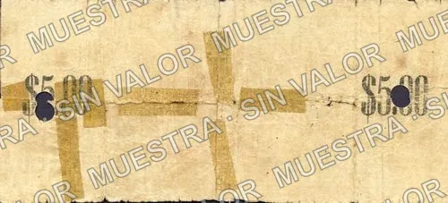 5 pesos, Cuerpo de Ejército del Noroeste (M3706), reverso