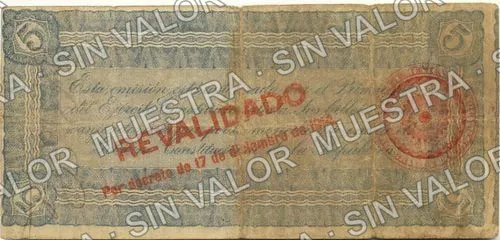 5 pesos, Estado de Durango (M1492), reverso