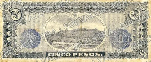 5 pesos, Estado de Durango (M1507), M1507a $5 Estado de Durango, reverso