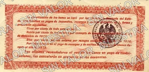 5 pesos, Estado de Zacatecas (M4515), reverso