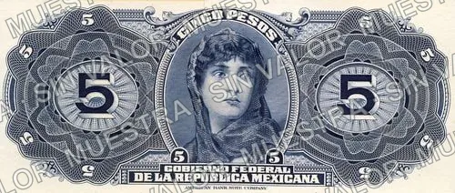 5 pesos, Gobierno Federal (M1269), M1269a $5 Gobierno Federal, reverso