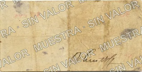 5 pesos, Guillermo Purcell y Cía. Sucs (M1163), M1163 $5 Guillermo Purcell y Cía. Sucs., reverso