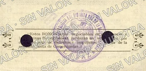 5 pesos, La Jefatura Política (M821), M821b $5 La Jefatura Política, reverso