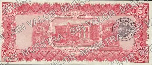 5 pesos (M922), reverso
