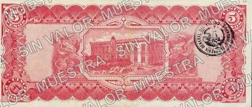 5 pesos (M922), anverso (M922b $5)