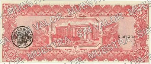 5 pesos (M922), anverso (M922c1 $5)