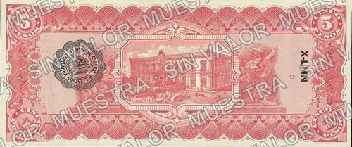 5 pesos (M922), anverso (M922g $5)