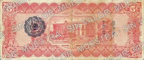 5 pesos (M922), anverso (M922i $5)