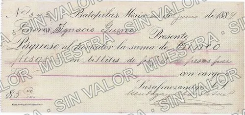 5 pesos, Mendoza y Abasolo, Sucs (M614), M614 $5 Mendoza y Abasolo, Sucs., anverso