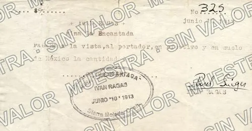 5 pesos, Mina "La Encantada" (M1101), anverso