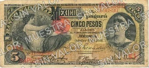 5 pesos, needlepunched 'MERIDA' (M298), M298x $5 overprinted 'IRAPUATO', anverso