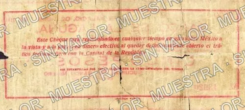 5 pesos, Sucursal del Banco Minero (M1462), reverso