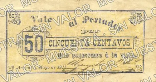 50 centavos, Alzuyeta y Cia., Sucs (M1840), anverso