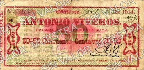 50 centavos, Antonio Viveros (M4002), M4002 50c Antonio Viveros, anverso