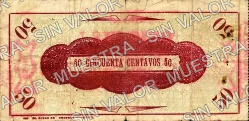50 centavos, Antonio Viveros (M4002), M4002 50c Antonio Viveros, reverso