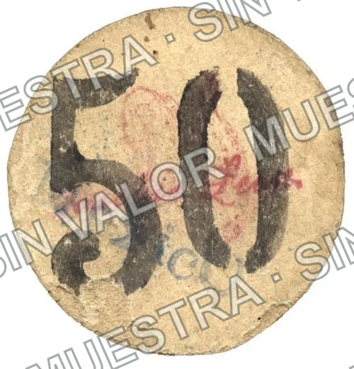 50 centavos, Ayuntamiento Constitucional (M1940), M1940 50c Ayuntamiento Constitucional, anverso