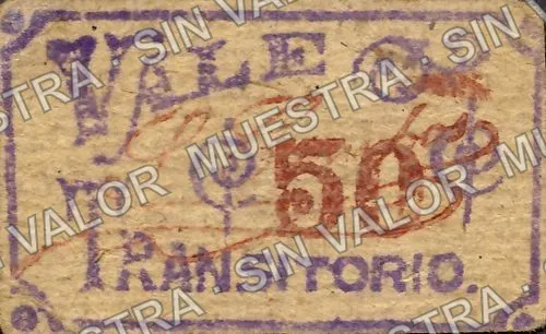 50 centavos, Ayuntamiento de 1915, Tixtla (M1984), anverso