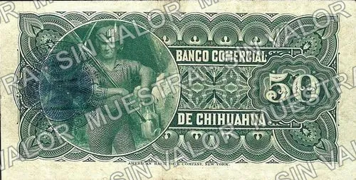 50 centavos, Banco Comercial de Chihuahua (M81), M81a 50c Banco Comercial de Chihuahua, reverso