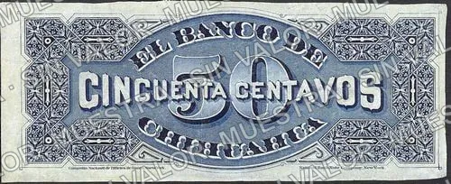 50 centavos, Banco de Chihuahua (M70), reverso