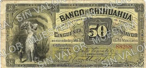 50 centavos, Banco de Chihuahua (M74), anverso