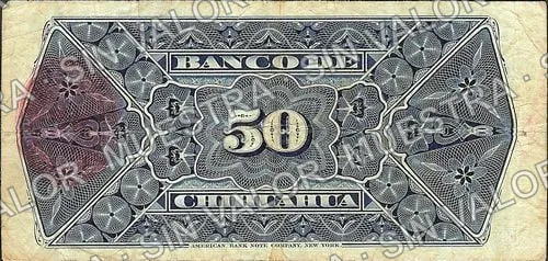 50 centavos, Banco de Chihuahua (M74), reverso