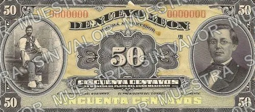 50 centavos, Banco de Nuevo León proof (M432), M432 50c Banco de Nuevo León proof, anverso