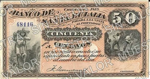 50 centavos, Banco de Santa Eulalia (M162), M162b 50c Banco de Santa Eulalia, anverso