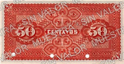 50 centavos, Banco de Santa Eulalia (M162), M162s 50c Banco de Santa Eulalia specimen, reverso