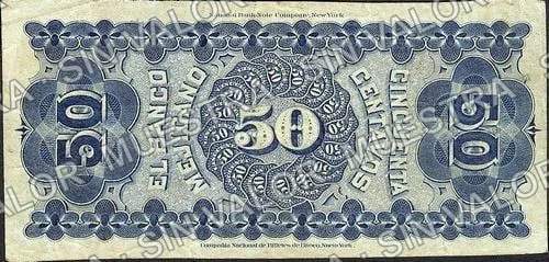 50 centavos, Banco Mejicano (M109), reverso