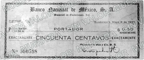 50 centavos, Banco Nacional de México (M4318), anverso