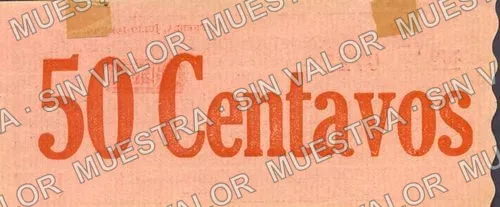 50 centavos, Banco Oriental de México (M3588), reverso