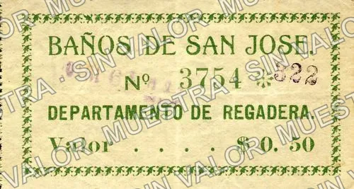 50 centavos, Baños de San José (M3689), anverso