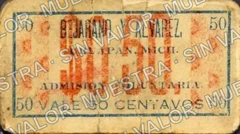 50 centavos, Bejarano y Alvarez (M3124), anverso