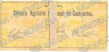 50 centavos, Cámara Agrícola Nacional de Campeche (M860), M860 50c Cámara Agrícola Nacional de Campeche, reverso